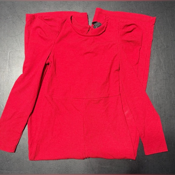 Girls Art Class Red Long Sleeve Jumper With Ruffled Sleeves - Size 6/6X - Picture 3 of 4